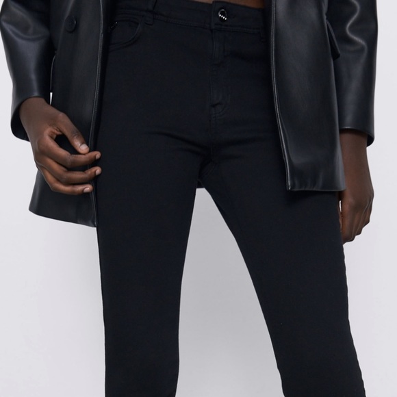 Zara Z1975 BLACK SKINNY JEWEL BUTTON JEANS - Picture 15 of 16
